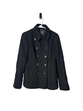 J. CREW Stadium Cloth Nello Gori Wool Preppy Classic Charcoal Gray Peacoat Sz 6